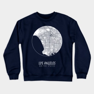 Los Angeles, USA City Map - Full Moon Crewneck Sweatshirt